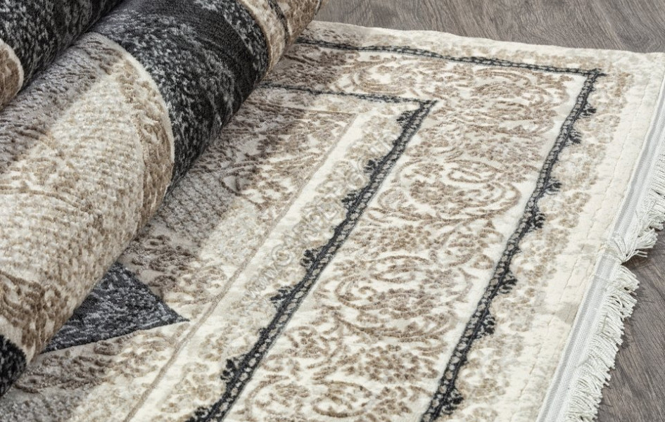 Ковер N2136A - CREAM / D.GREY - Прямоугольник - коллекция POMPEI